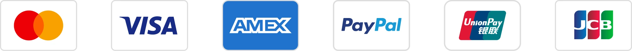 Accepted payment methods: Mastercard, Visa, American Express, PayPal and others